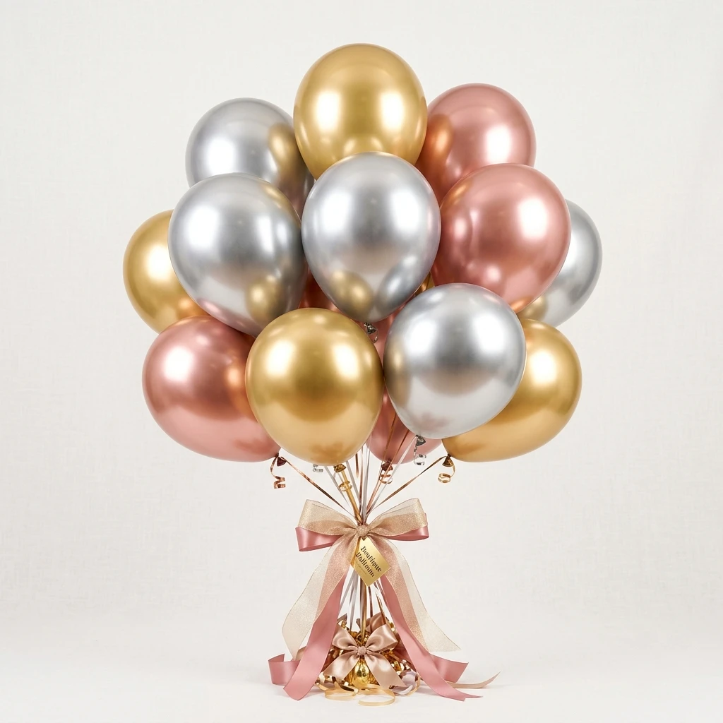 Bouquet Globos Cromados